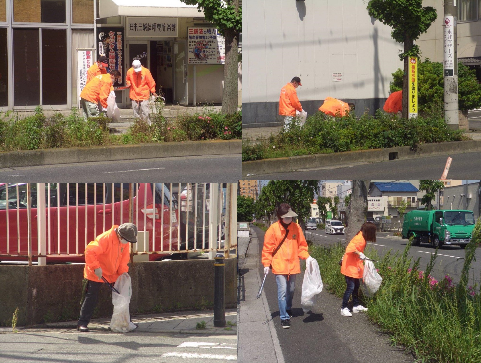 吉川駅北口（いちょう通り）道路清掃活動のイメージ